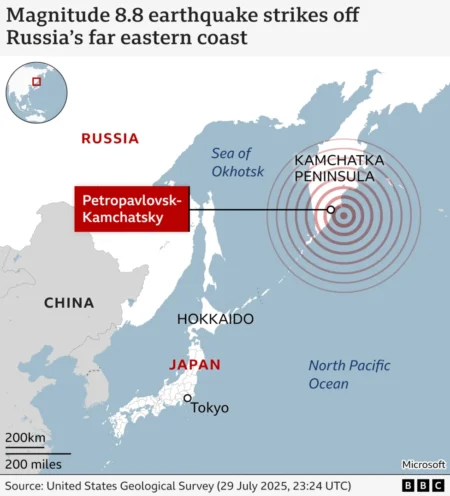 Russia Earthquake (Magnitude 8.8) Triggers Tsunami Warnings Across the Pacific