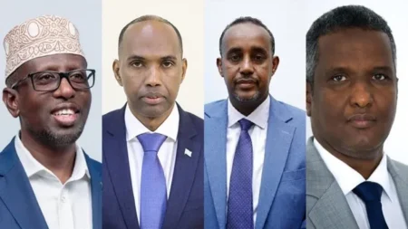 Somali Opposition Leaders: Former President Sharif Sheikh Ahmed, Former Prime Ministers: Hassan Ali Khayre, Mohamed, Hussein Rooble, Omar Abdirashid Sharmarke, and Abdi Farah Shirdon (Saacid)