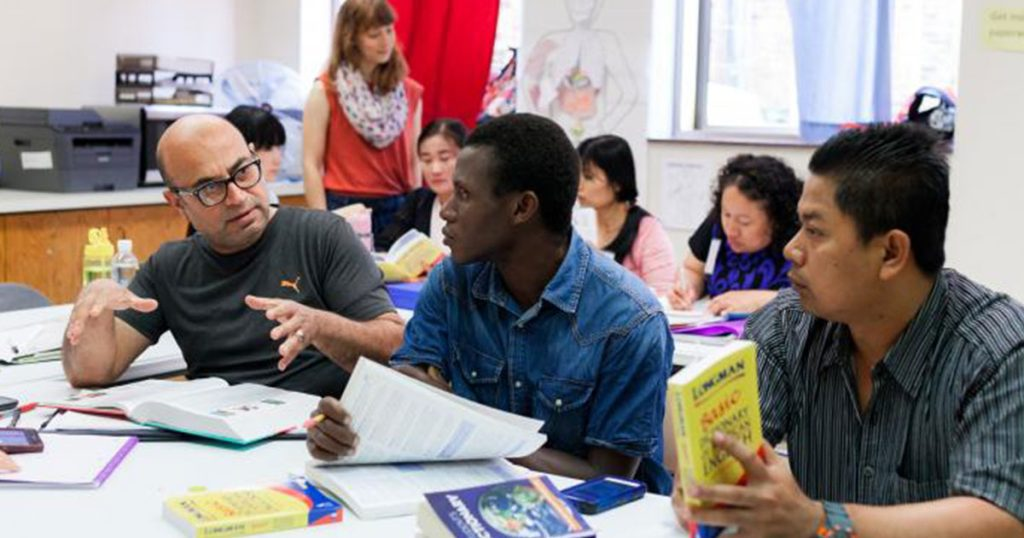 Adult literacy class