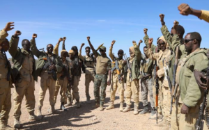 Why did massive gunfire happen near the regional military base?