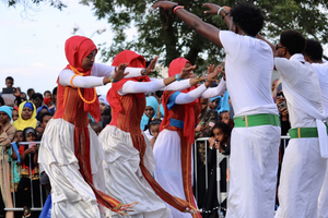 What is the history of Dhaanto folk dance in traditional celebrations?